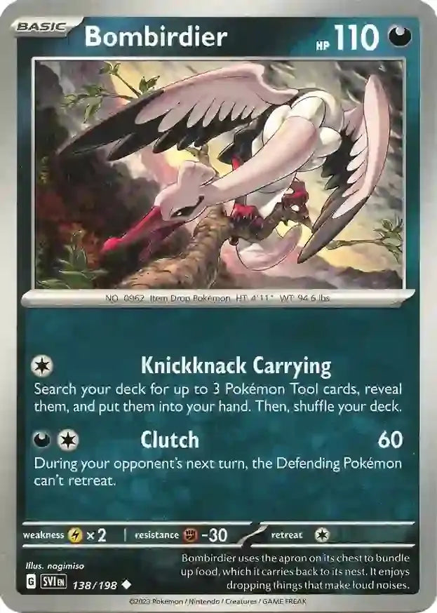 138/198 Bombirdier Scarlet & Violet Base Set Pokémon Card