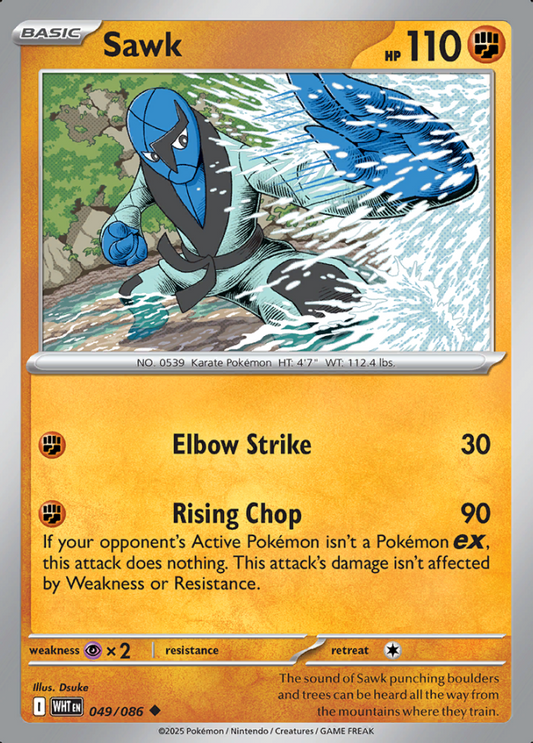 049/086 Sawk White Flare Pokémon Card