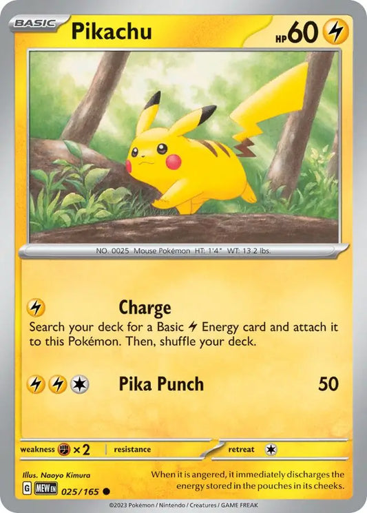 025/165 Pikachu 151 Pokémon Card