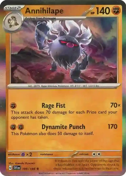109/198 Annihilape Scarlet & Violet Base Set Pokémon Card