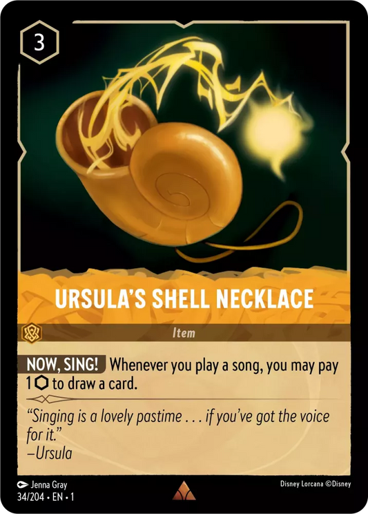 034/204 Ursula’s Shell Necklace Disney Lorcana The First Chapter Card