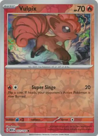 037/165 Vulpix Reverse Holo 151 Pokémon Card