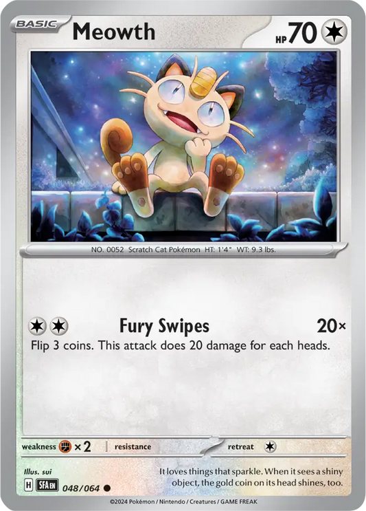 048/064 Meowth Shrouded Fable Pokémon Card
