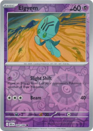 040/086 Elgyem Reverse Holo Black Bolt Pokémon Card