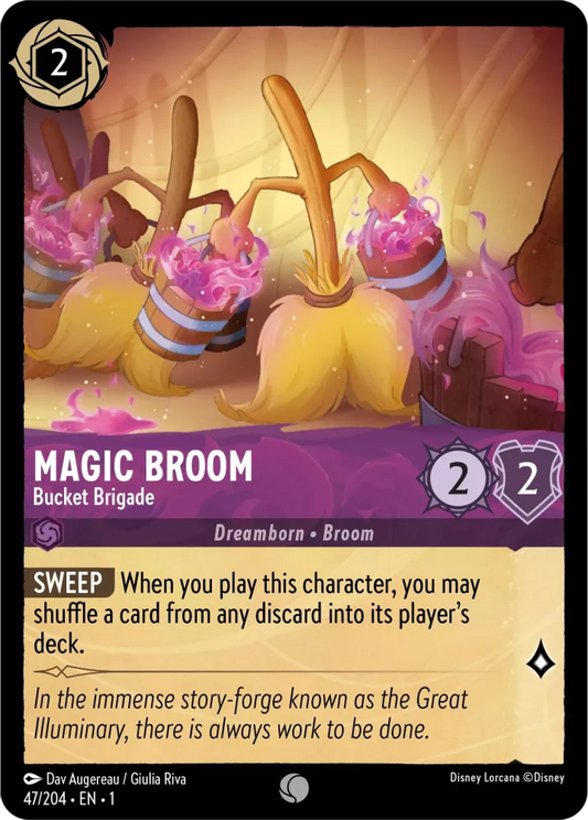 047/204 Magic Broom Bucket Brigade Disney Lorcana The First Chapter Card