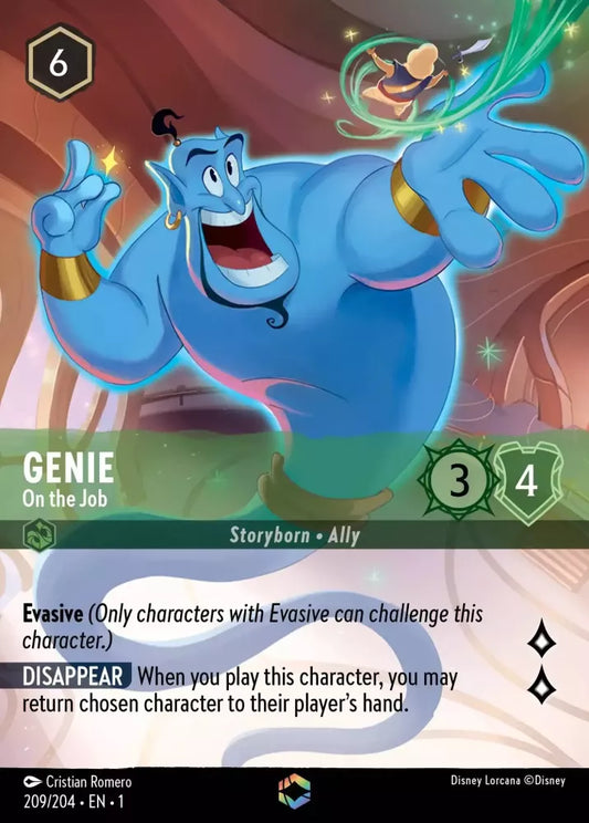 209/204 Genie On the Job – Enchanted Disney Lorcana The First Chapter Card