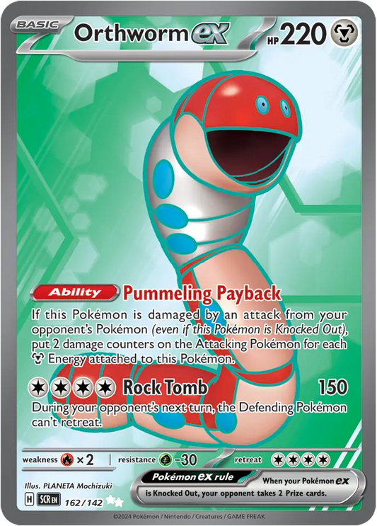 162/142 Orthworm ex Stellar Crown Pokémon Card