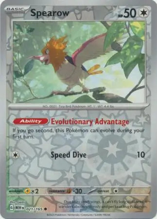 021/165 Spearow Reverse Holo 151 Pokémon Card