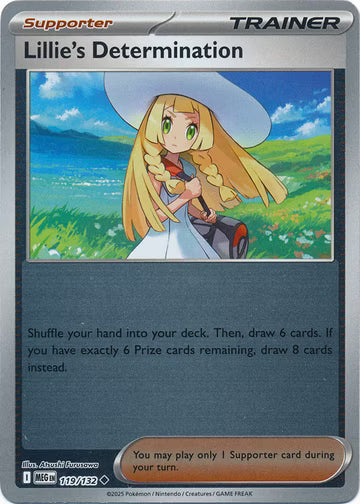 119/132 Lillie's Determination Reverse Holo Mega Evolution Pokémon Card