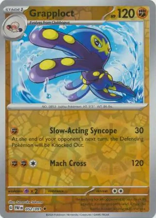 052/091 Grapploct Reverse Holo Paldean Fates Pokémon Card