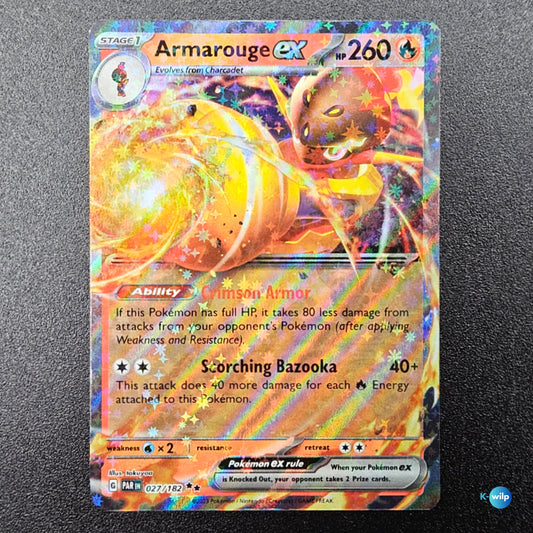 Armarouge ex 027/182 Paradox Rift Holo Double Rare English Pokémon Trading Card