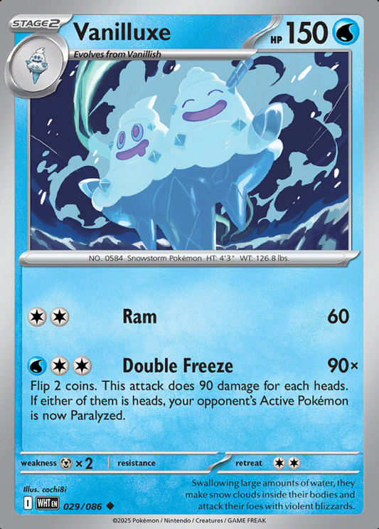 029/086 Vanilluxe White Flare Pokémon Card