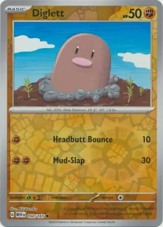 050/165 Diglett Reverse Holo 151 Pokémon Card
