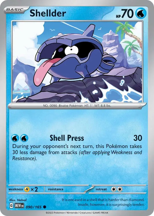 090/165 Shellder 151 Pokémon Card