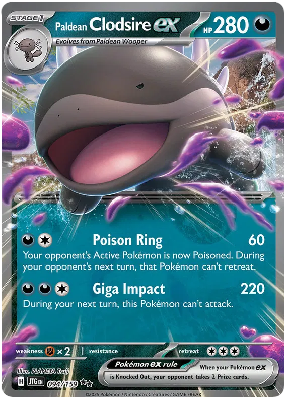 094/159 Paldean Clodsire ex Journey Together Pokémon Card
