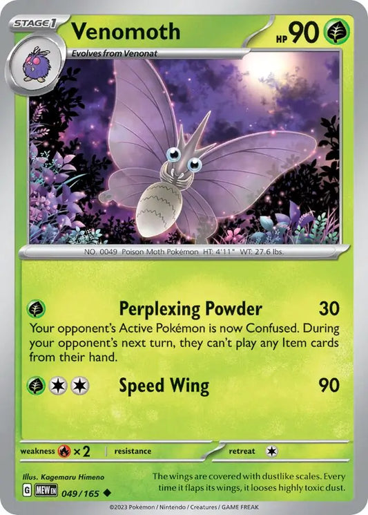 049/165 Venomoth 151 Pokémon Card
