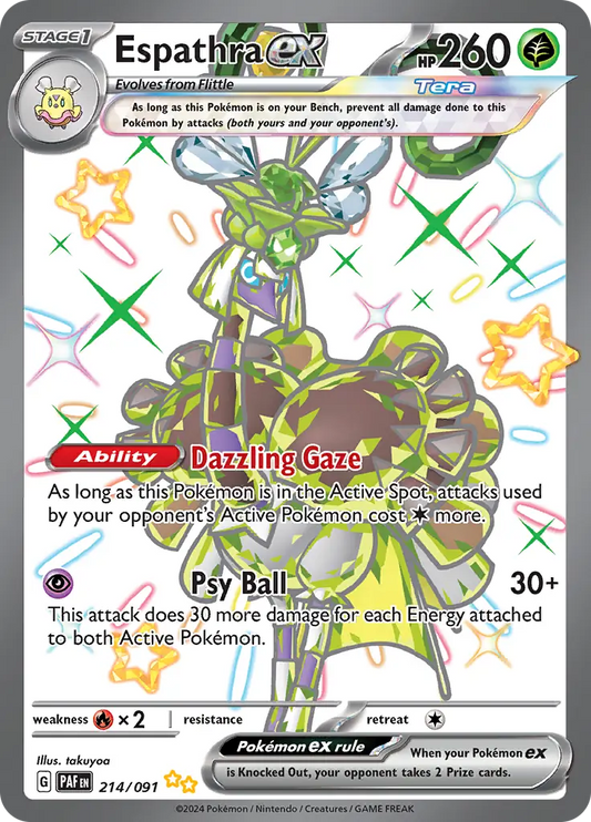 214/091 Espathra ex Paldean Fates Pokémon Card