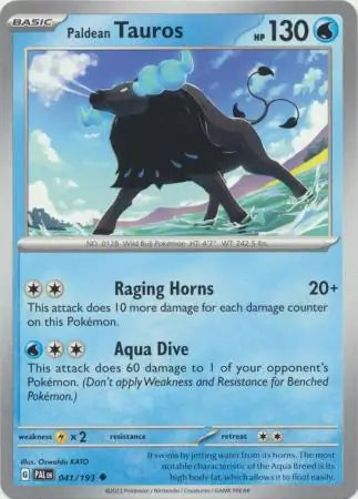 041/193 Paldean Tauros Paldea Evolved Pokémon Card
