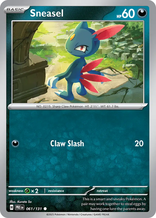 061/131 Sneasel Prismatic Evolutions Pokémon Card