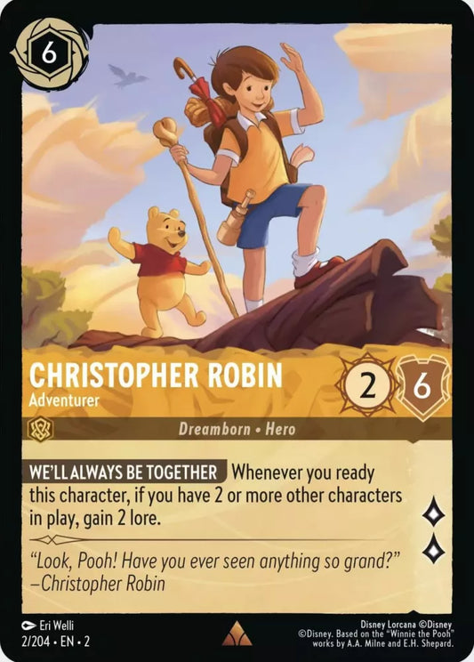 002/204 Christopher Robin - Adventurer Disney Lorcana Rise Of The Floodborn Card