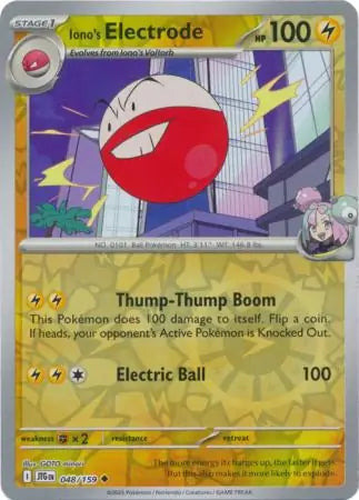 048/159 Iono's Electrode Reverse Holo Journey Together Pokémon Card
