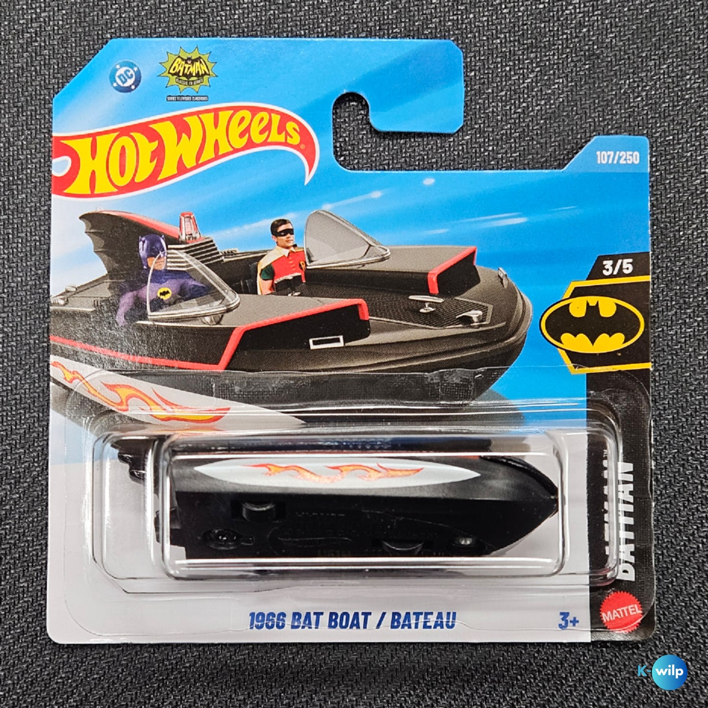 107/250 1966 Bat Boat Batman 2026 Mainline Hot Wheels Short Card Mattel