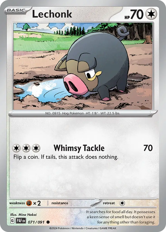 071/091 Lechonk Paldean Fates Pokémon Card