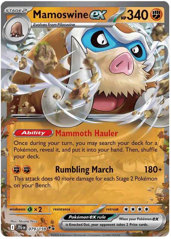 079/159 Mamoswine ex Journey Together Pokémon Card