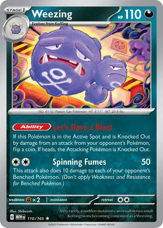 110/165 Weezing 151 Pokémon Card