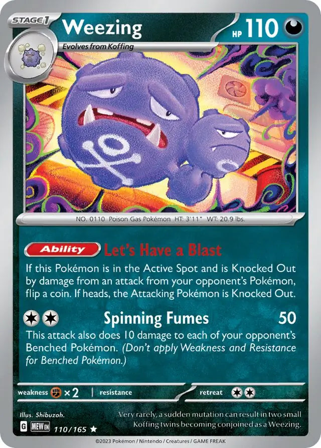 110/165 Weezing 151 Pokémon Card