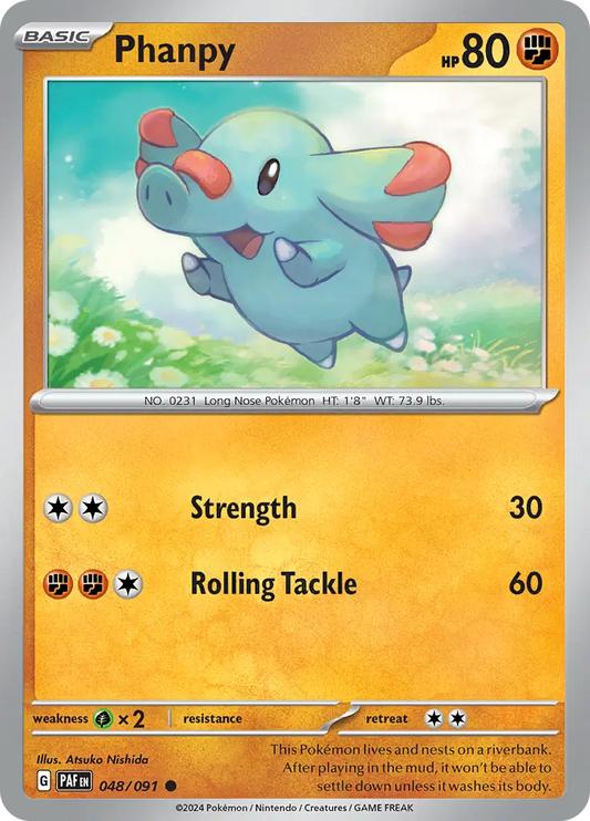 048/091 Phanpy Paldean Fates Pokémon Card