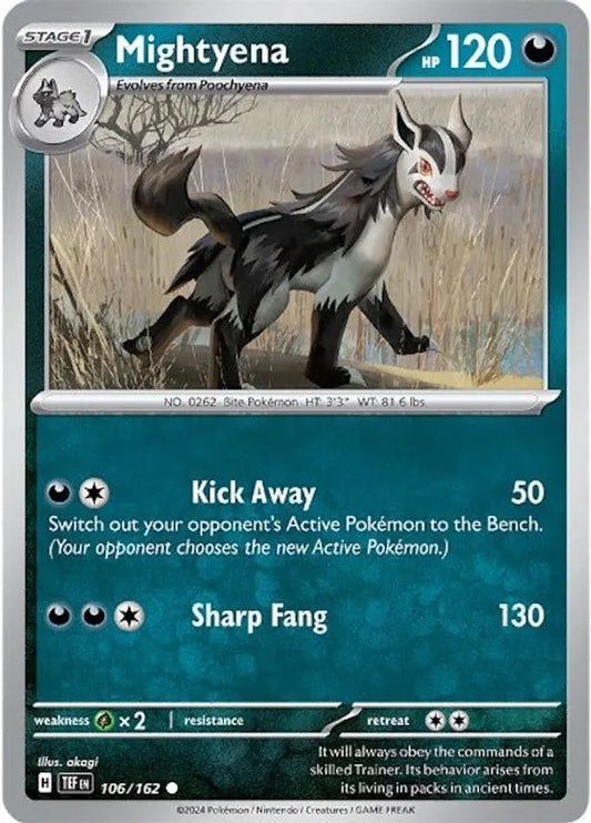 106/162 Mightyena Scarlet & Violet Temporal Forces Pokémon Card