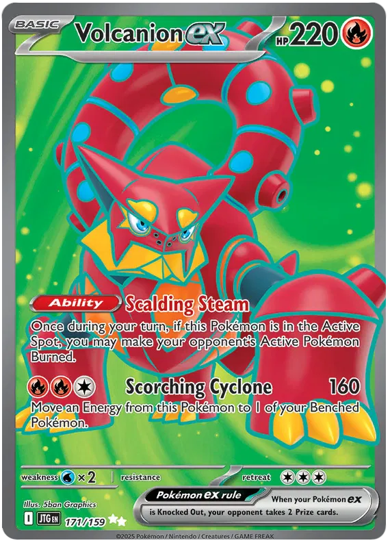 171/159 Volcanion ex Journey Together Pokémon Card