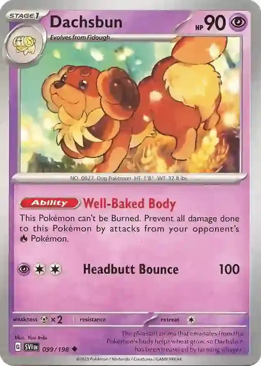 099/198 Dachsbun Scarlet & Violet Base Set Pokémon Card