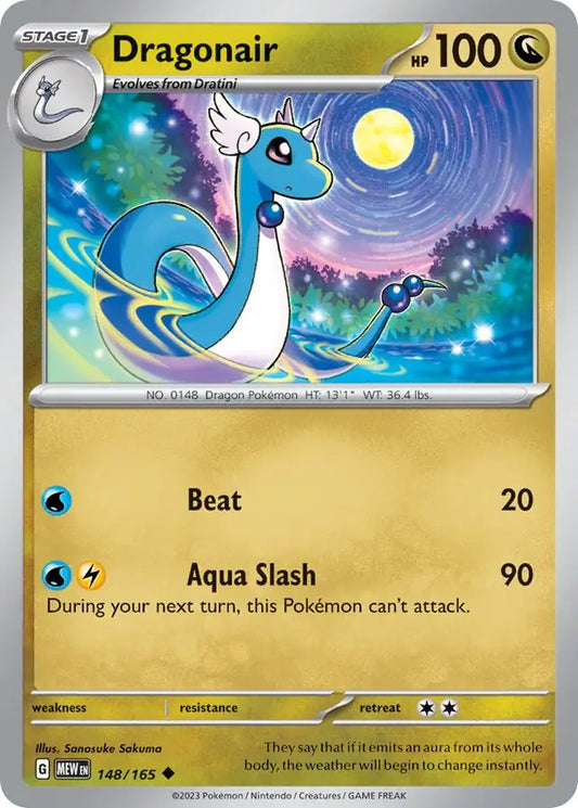 148/165 Dragonair 151 Pokémon Card