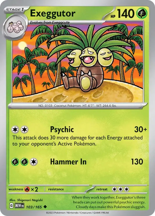 103/165 Exeggutor 151 Pokémon Card