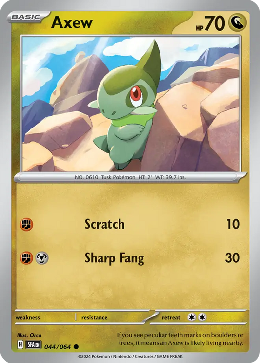 044/064 Axew Shrouded Fable Pokémon Card