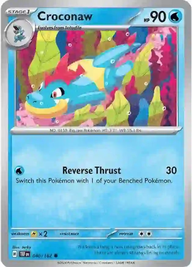 040/162 Croconaw Scarlet & Violet Temporal Forces Pokémon Card