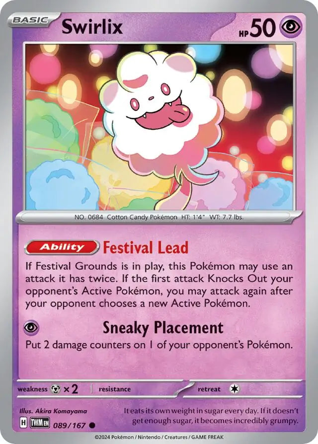 089/167 Swirlix Twilight Masquerade Pokémon Card