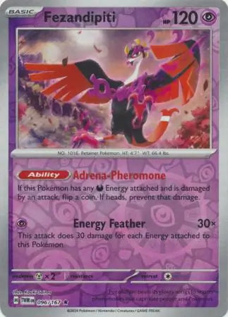 096/167 Fezandipiti Reverse Holo Twilight Masquerade Pokémon Card