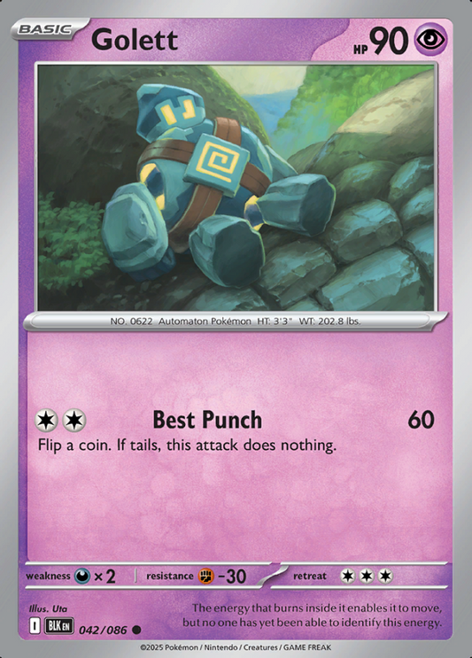 042/086 Golett Black Bolt Pokémon Card