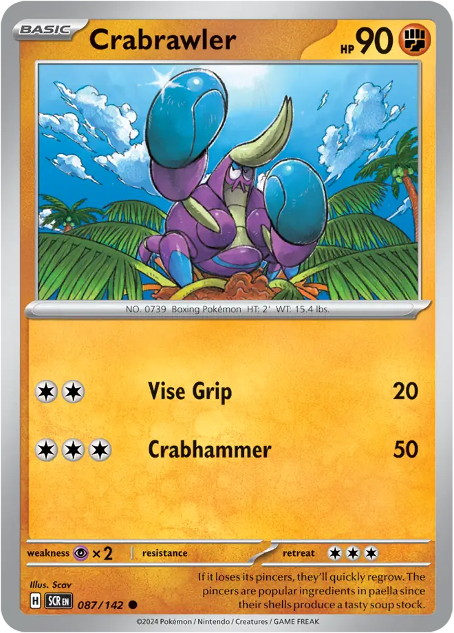 087/142 Crabrawler Stellar Crown Pokémon Card