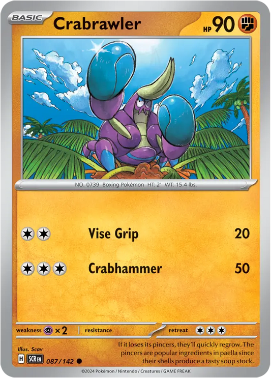 087/142 Crabrawler Stellar Crown Pokémon Card