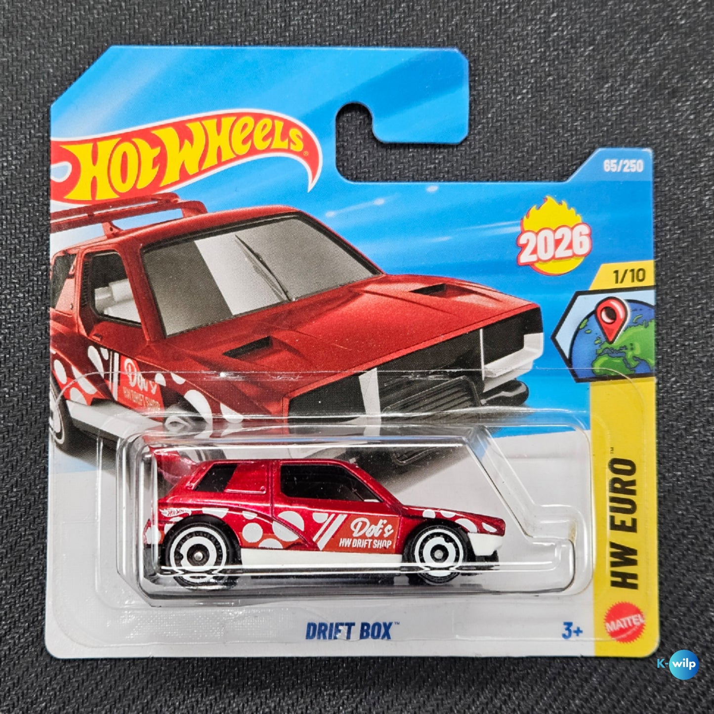 65/250 Drift Box HW Euro 2026 Mainline Hot Wheels Short Card Mattel