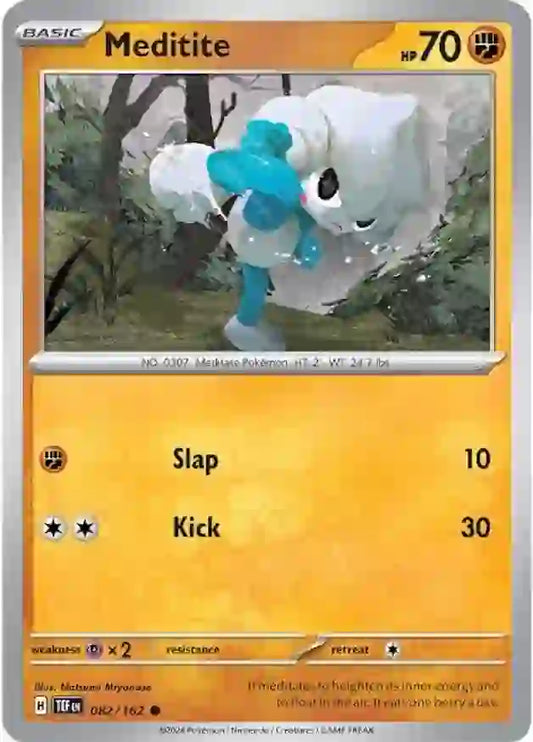 082/162 Meditite Scarlet & Violet Temporal Forces Pokémon Card