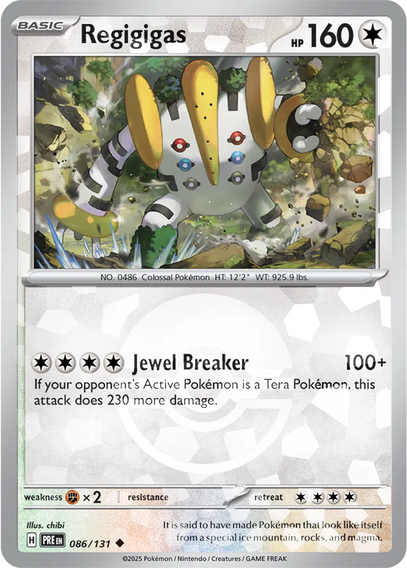 086/131 Regigigas Poke Ball Holo Prismatic Evolutions Pokémon Card