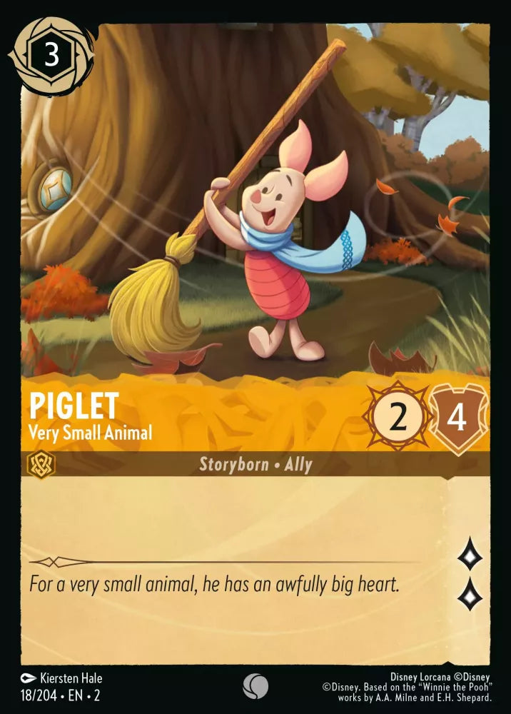 018/204 Piglet - Very Small Animal Disney Lorcana Rise Of The Floodborn Card