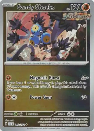 098/162 Sandy Shocks Reverse Holo Temporal Forces Pokémon Card