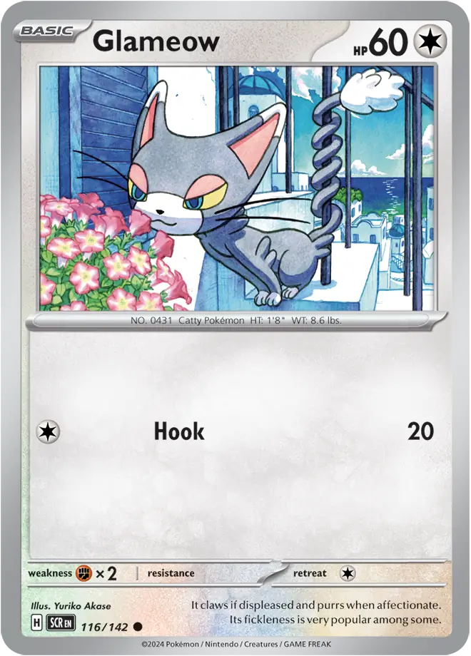 116/142 Glameow Stellar Crown Pokémon Card