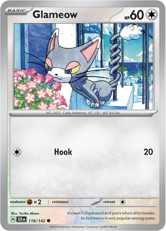 116/142 Glameow Stellar Crown Pokémon Card